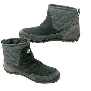 Columbia women's Crystal Shorty Dark Gray Waterproof Slip-on Winter Boots size 6